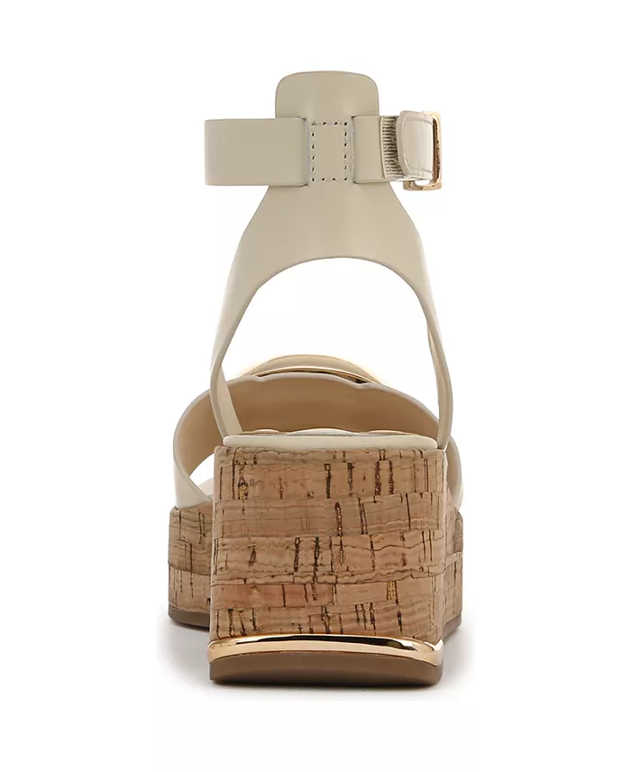 Franco Sarto Women's Taysha Ankle Strap Cork Leather Platform Sandals Women's Fashion Shoes & Accessories