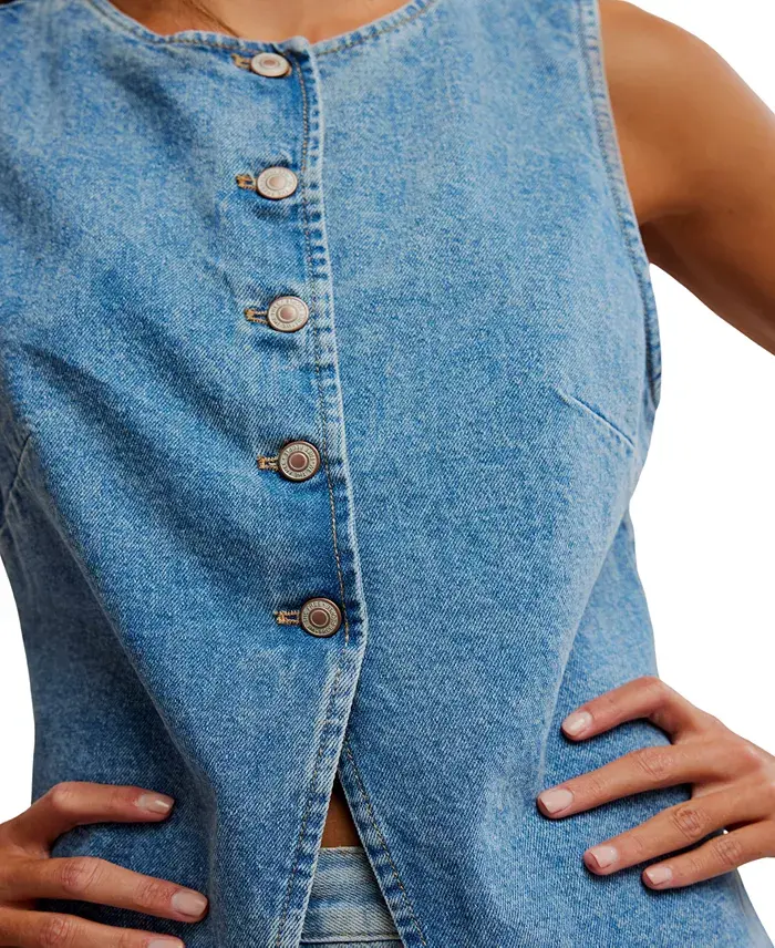 Free People Women's Aimee Vest Women's Fashion Shoes & Accessories