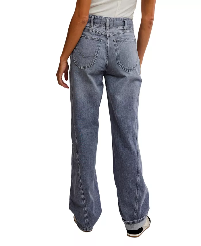 Free People Women's Aster Seamed Straight-Leg Jeans Women's Fashion Shoes & Accessories