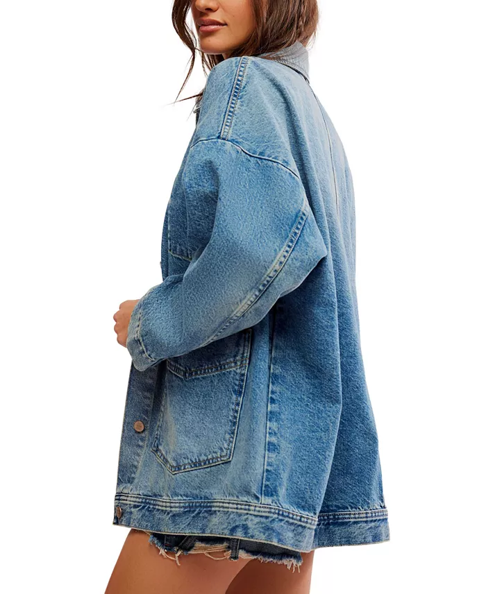 Free People Women's Avery Denim Jacket Women's Fashion Shoes & Accessories