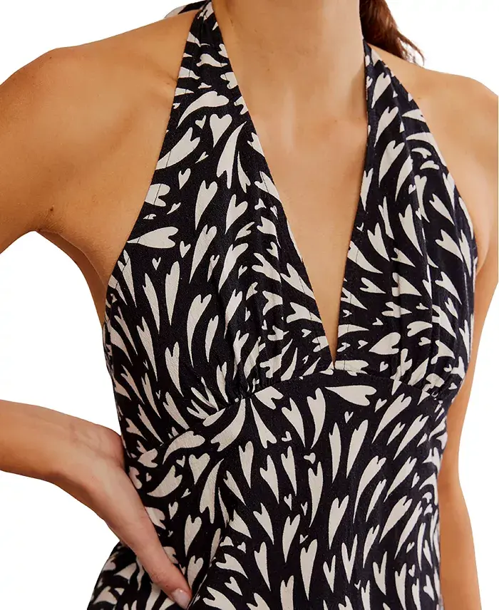 Free People Women's Cecil Sleeveless Halter Mini Dress Women's Fashion Shoes & Accessories