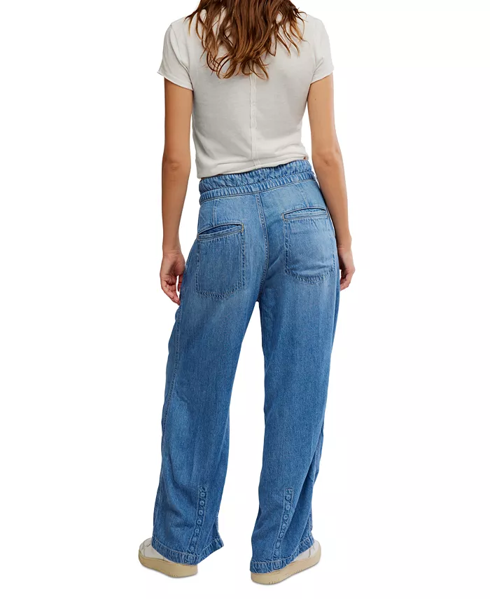 Free People Women's Dakota Cinched-Waist Jeans Women's Fashion Shoes & Accessories