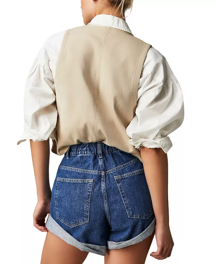 Free People Women's Danni Cotton High-Rise Shorts Women's Fashion Shoes & Accessories