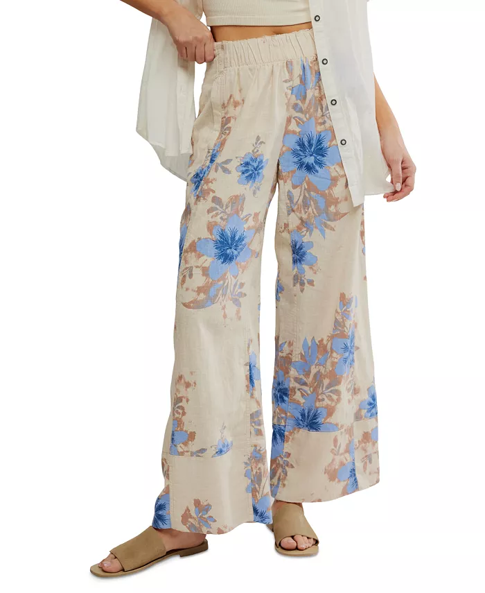 Free People Women's Days End Printed High-Rise Pants Women's Fashion Shoes & Accessories
