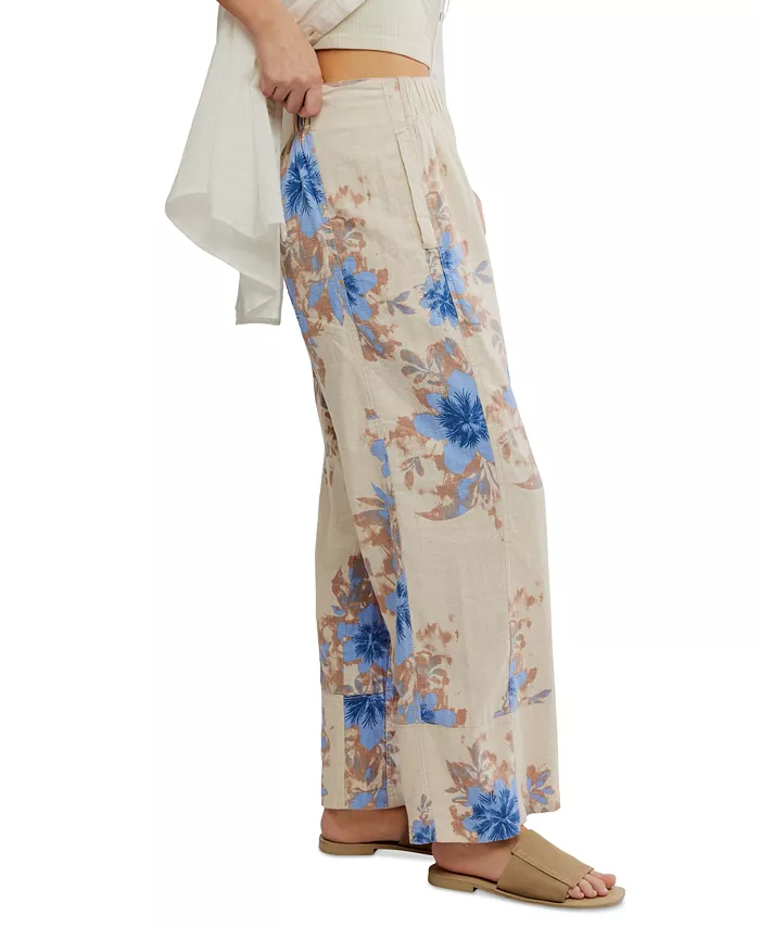 Free People Women's Days End Printed High-Rise Pants Women's Fashion Shoes & Accessories