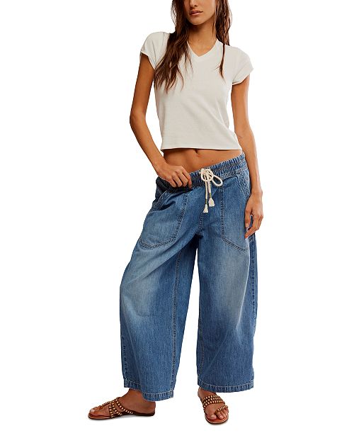 Free People Women's Easy Peasy Pull-On Jeans Women's Fashion Shoes & Accessories