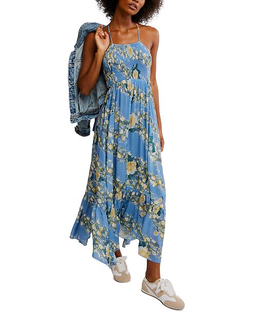 Free People Women's Heat Wave Printed Maxi Dress Women's Fashion Shoes & Accessories