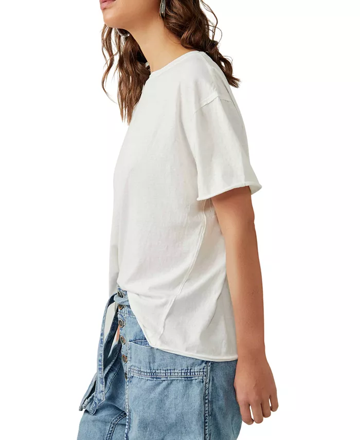 Free People Women's Nina Cotton T-Shirt Women's Fashion Shoes & Accessories