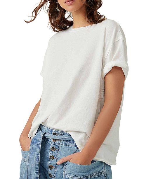 Free People Women's Nina Cotton T-Shirt Women's Fashion Shoes & Accessories