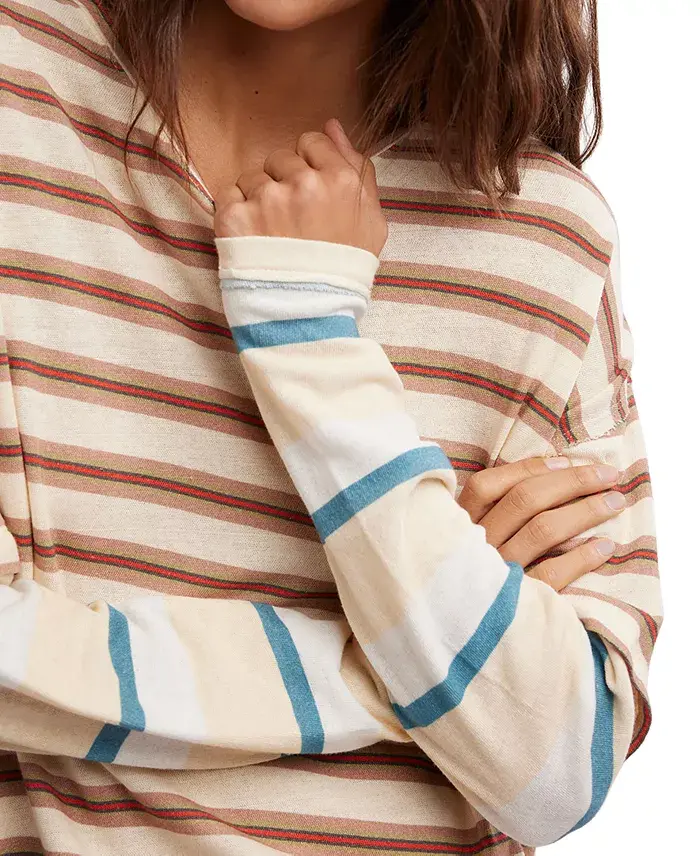 Free People Women's Nina Striped Long-Sleeve T-Shirt Women's Fashion Shoes & Accessories