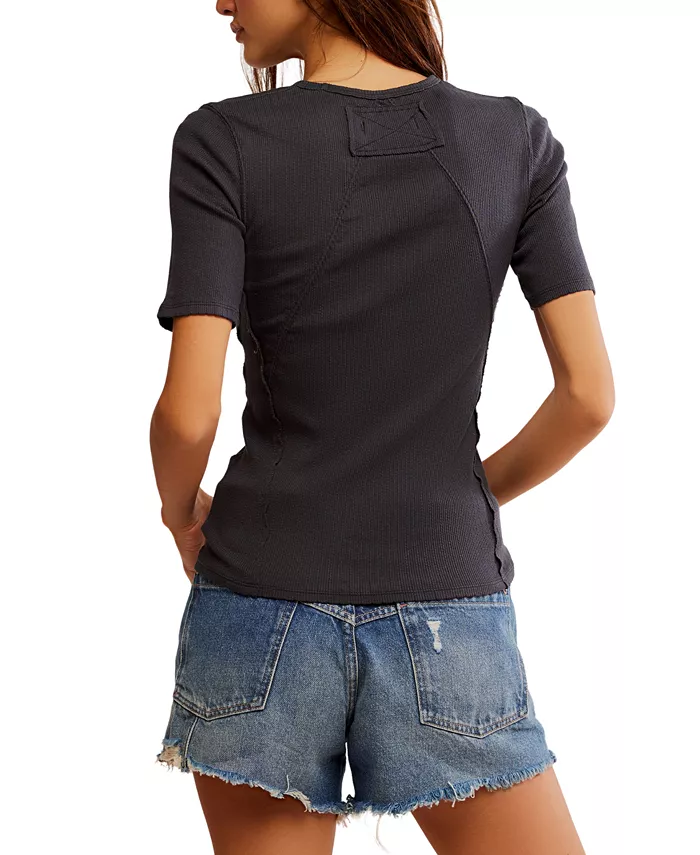 Free People Women's Picture You Crewneck T-Shirt Women's Fashion Shoes & Accessories