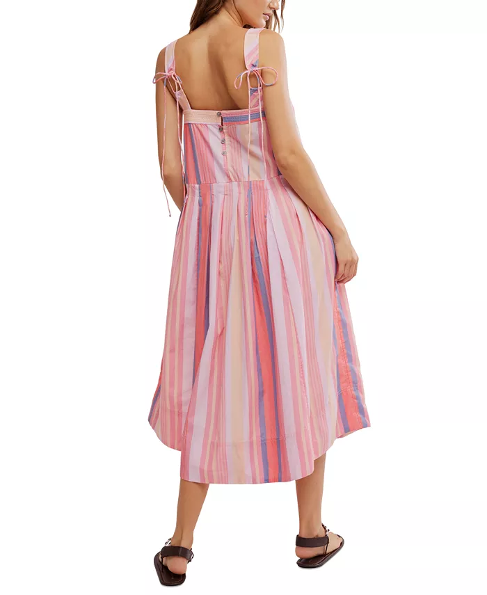 Free People Women's Primavera Striped Midi Dress Women's Fashion Shoes & Accessories