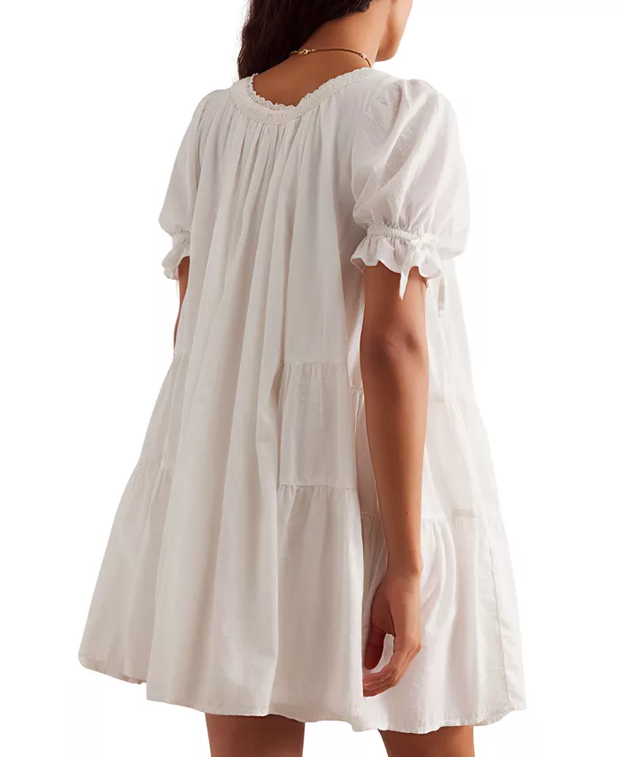 Free People Women's Sandy Shores Babydoll Dress Women's Fashion Shoes & Accessories