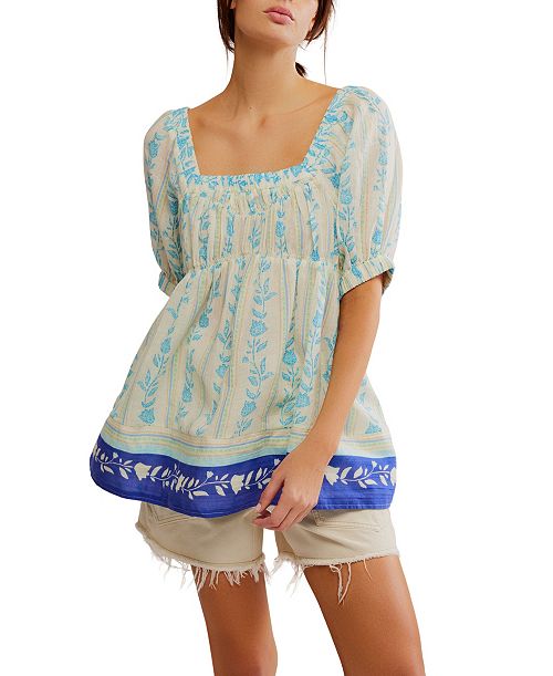 Free People Women's Santorini Printed Tunic Women's Fashion Shoes & Accessories