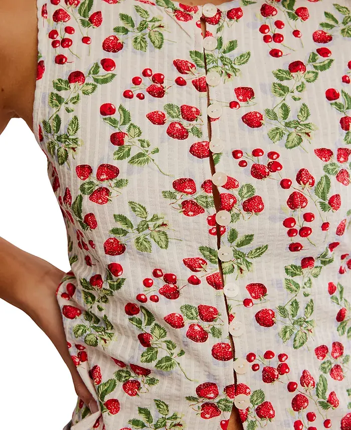 Free People Women's Tilly Cotton Printed Vest Women's Fashion Shoes & Accessories