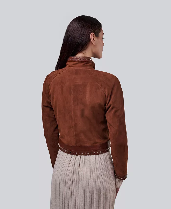 Furniq UK Women's Suede Studded Jacket Created For Macy's Women's Fashion Shoes & Accessories