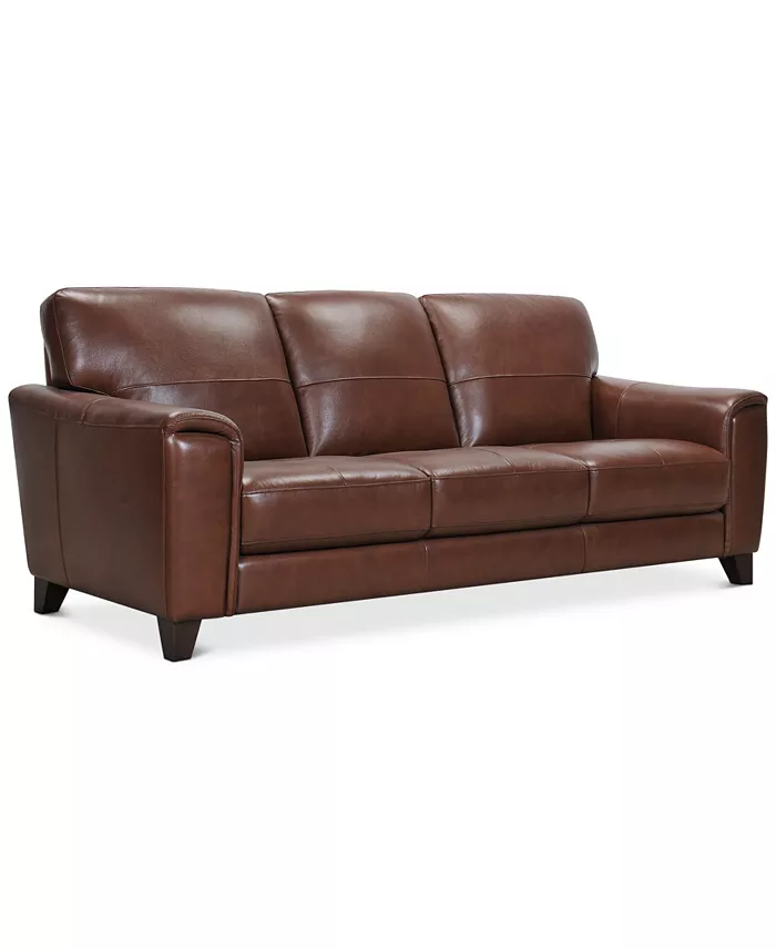 Furniture Brayna 88" Classic Leather Sofa Created For Macy's Furniture