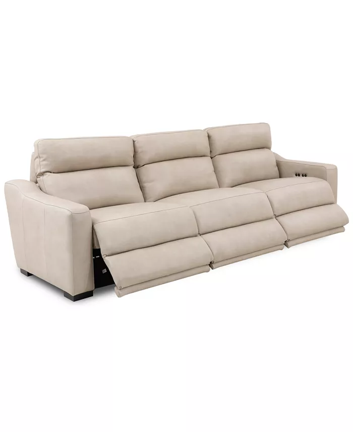 Furniture Gabrine 3-Pc. Leather Sofa With 3 Power Recliners Created For Macy's Furniture