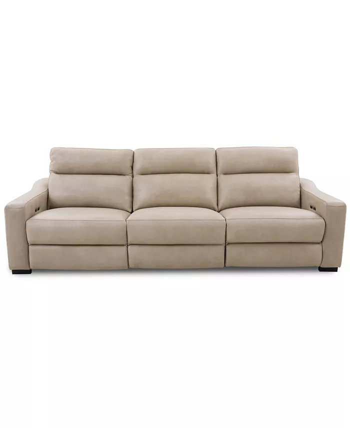 Furniture Gabrine 3-Pc. Leather Sofa With 3 Power Recliners Created For Macy's Furniture