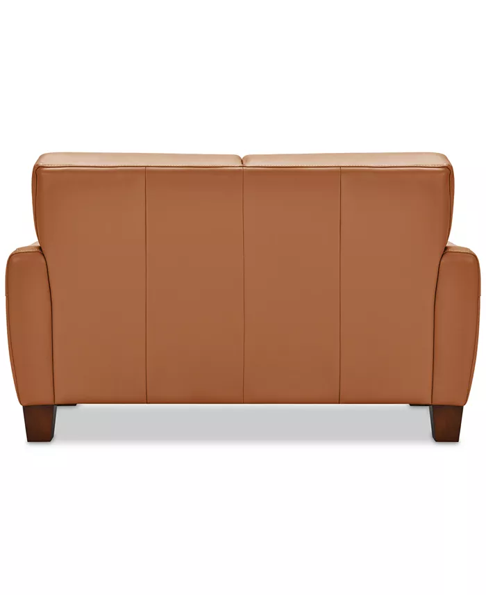 Furniture Galligher 59" Leather Loveseat Created For Macy's Furniture