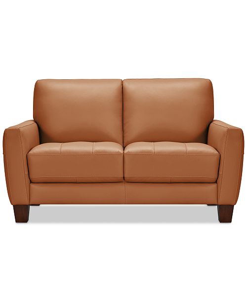 Furniture Galligher 59" Leather Loveseat Created for Macy's Furniture