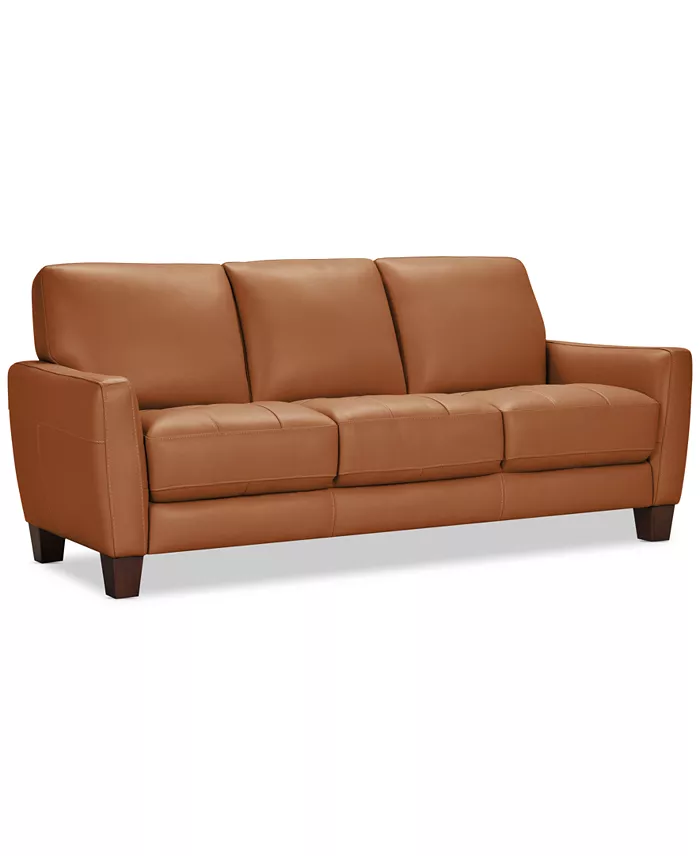 Furniture Galligher 82" Leather Sofa Created For Macy's Furniture