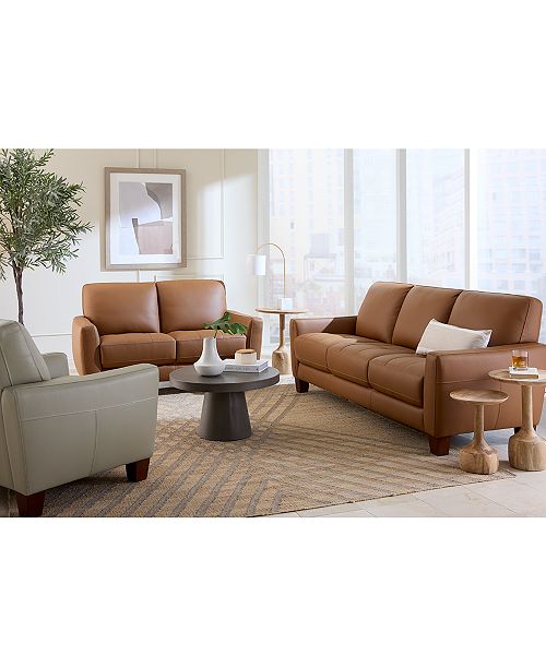 Furniture Galligher Leather Sofa Collection Created for Macy's Furniture