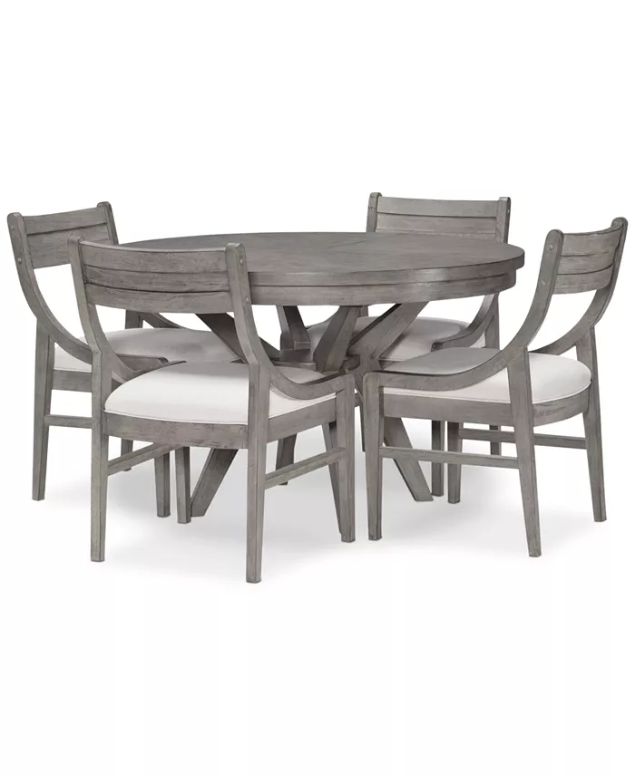 Furniture Greystone II 5-Pc. Dining Set (Round Table & 4 Chairs) Furniture