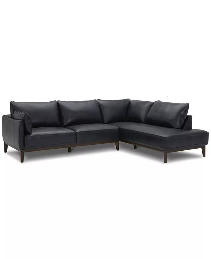 Furniture Jollene Leather 2-Pc. Sectional With Chaise Created For Macy's Furniture