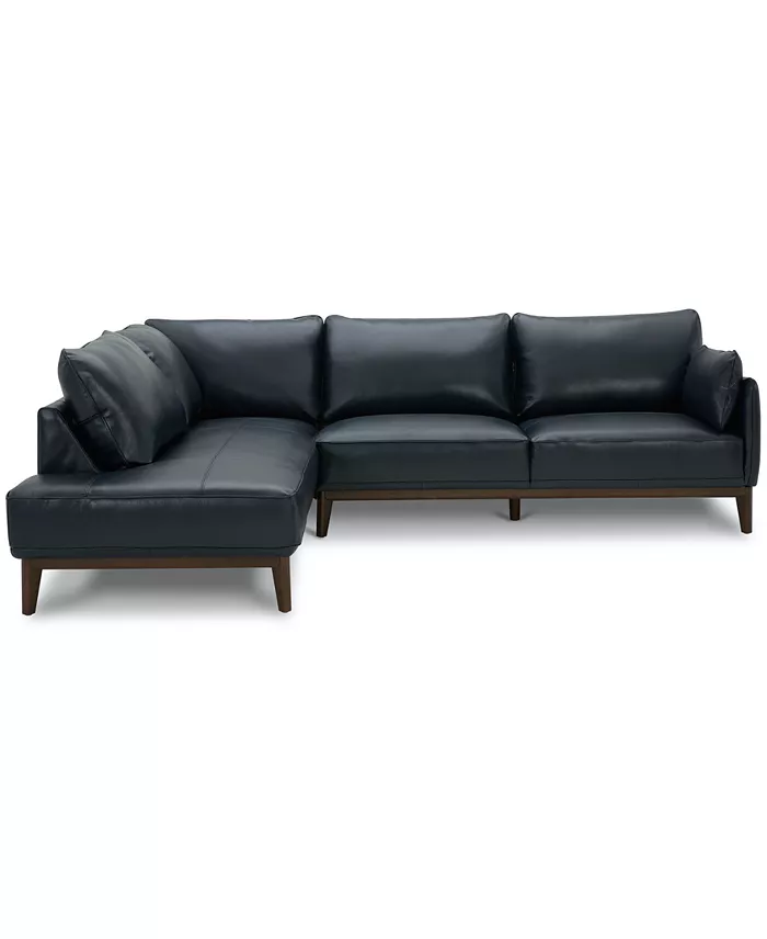 Furniture Jollene Leather 2-Pc. Sectional With Chaise Created For Macy's Furniture