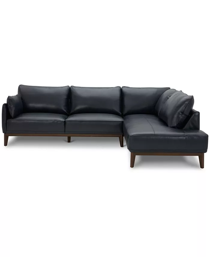 Furniture Jollene Leather 2-Pc. Sectional With Chaise Created For Macy's Furniture