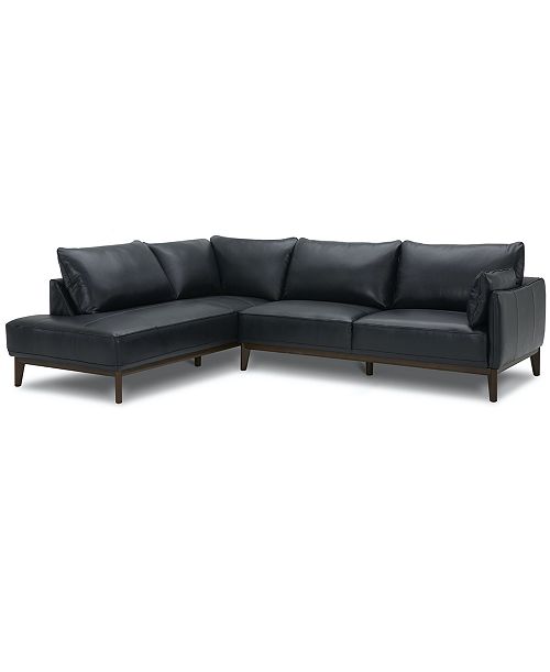 Furniture Jollene Leather 2-Pc. Sectional with Chaise Created for Macy's Furniture