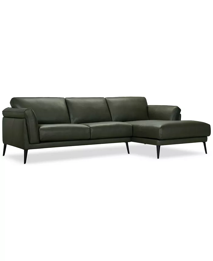 Furniture Keery 112" 2-Pc. Leather Sectional With Chaise Created For Macy's Furniture