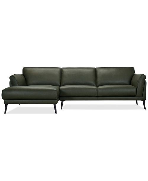 Furniture Keery 112" 2-Pc. Leather Sectional with Chaise Created for Macy's Furniture