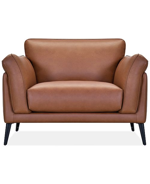 Furniture Keery 49" Leather Chair Created for Macy's Furniture