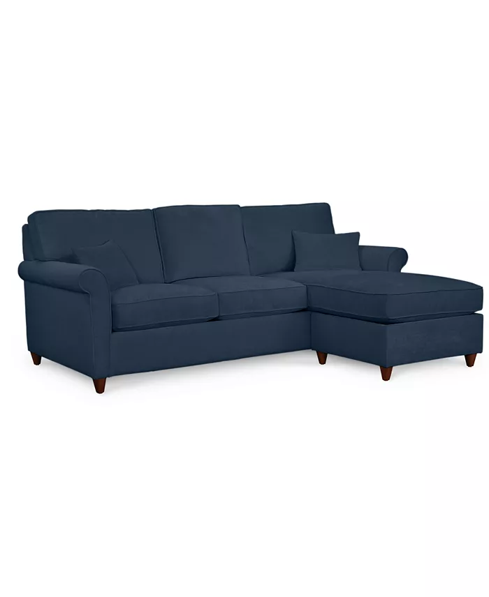 Furniture Lidia 82" Fabric 2-Pc. Reversible Chaise Sectional Sofa With Storage Ottoman - Custom Colors Created For Macy's Furniture
