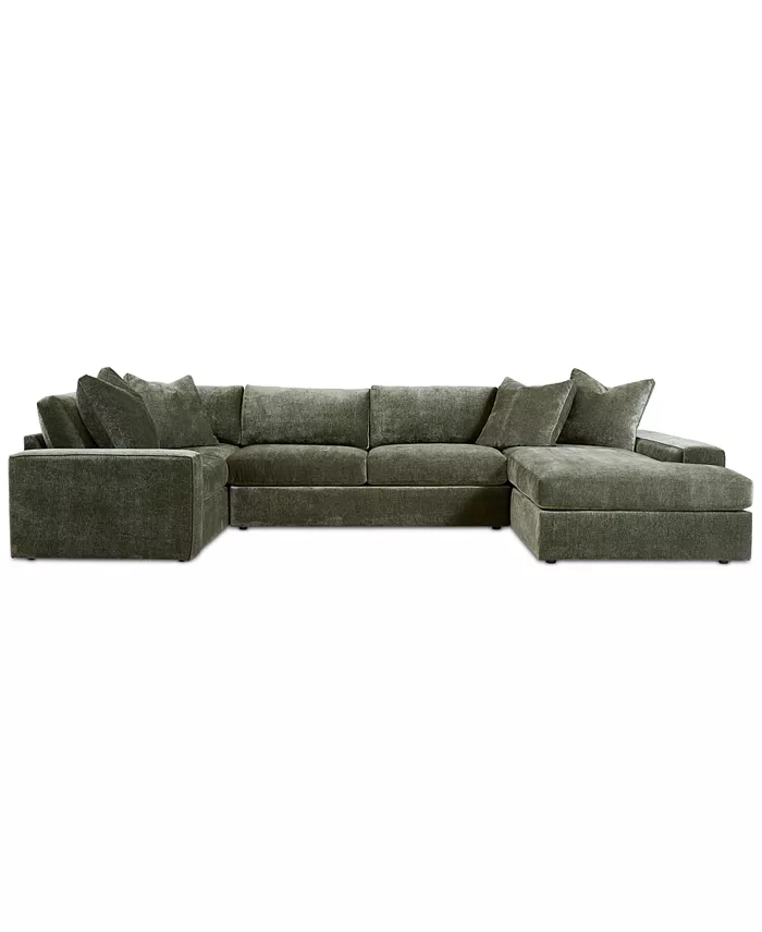 Furniture Michola 155" 3-Pc. Fabric Sectional With Chaise Created For Macy's Furniture