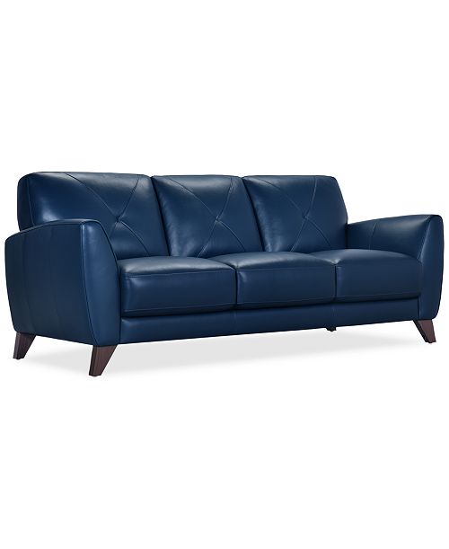 Furniture Myia 85" Leather Sofa Created for Macy's Furniture