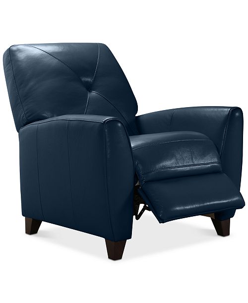 Furniture Myia Tufted Back Leather Pushback Recliner Created for Macy's Furniture