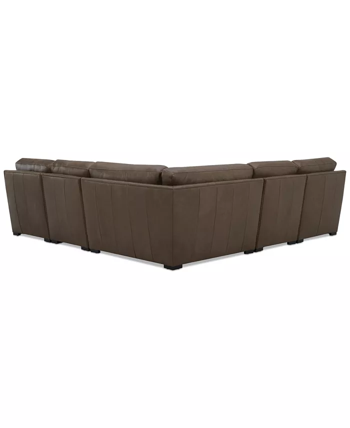 Furniture Radley 113" 5-Pc. Leather Wedge L Shape Modular Sectional Created For Macy's Furniture