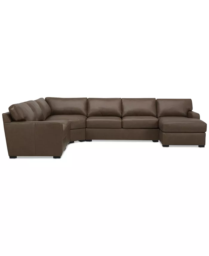 Furniture Radley 148" 5-Pc. Leather Wedge Modular Chase Sectional Created For Macy's Furniture