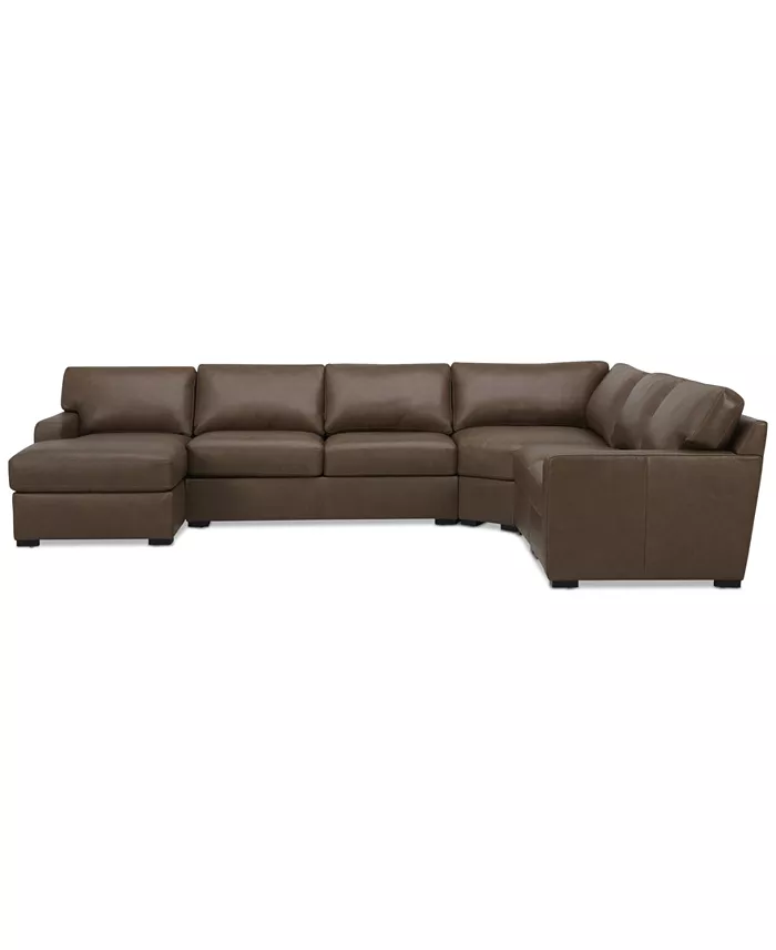 Furniture Radley 148" 5-Pc. Leather Wedge Modular Chase Sectional Created For Macy's Furniture