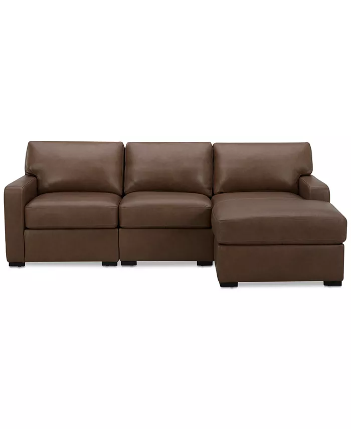 Furniture Radley 3-Pc. Leather Modular Chaise Sectional Created For Macy's Furniture