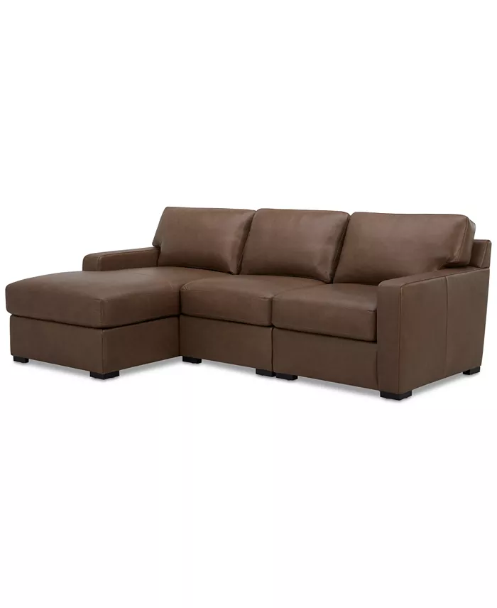 Furniture Radley 3-Pc. Leather Modular Chaise Sectional Created For Macy's Furniture