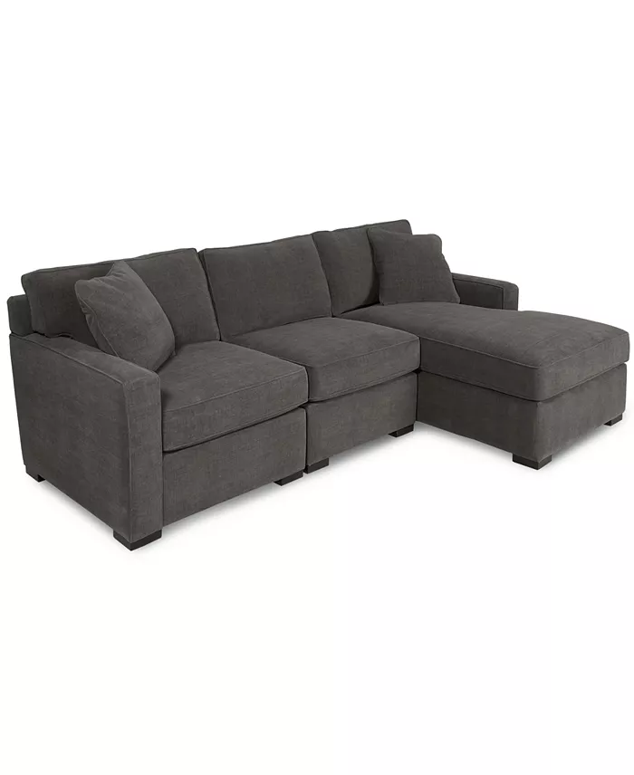 Furniture Radley 3-Piece Fabric Chaise Sectional Sofa Created For Macy's Furniture