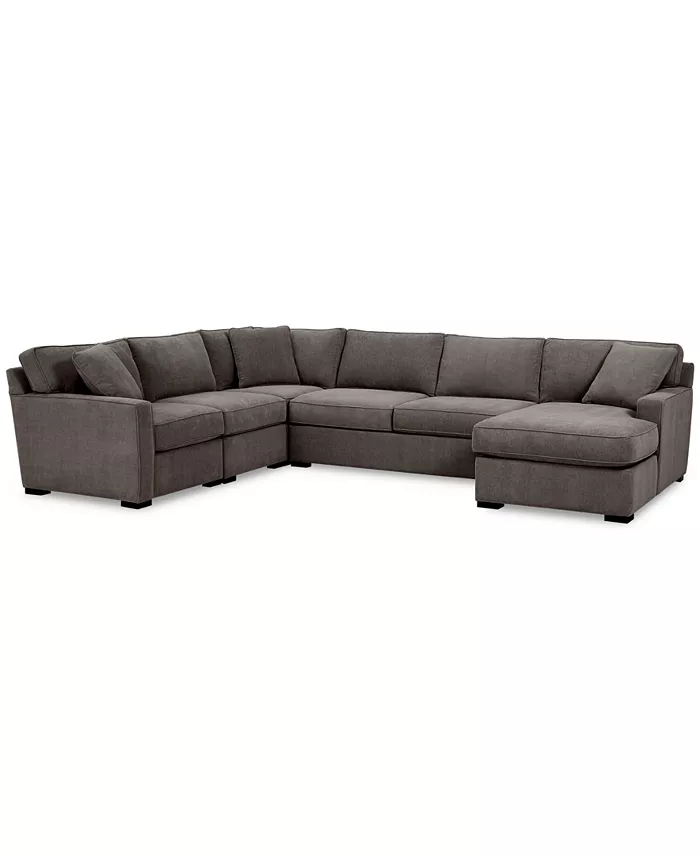 Furniture Radley 5-Pc. Fabric Chaise Sectional Sofa With Corner Piece Created For Macy's Furniture