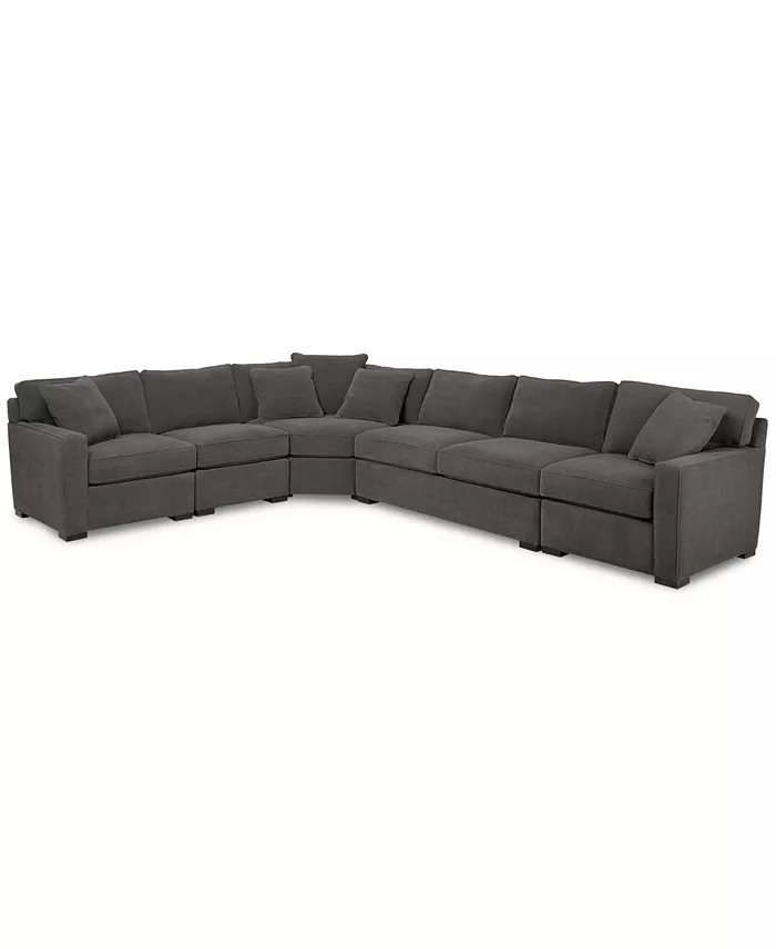 Furniture Radley 5-Pc Fabric Sectional With Apartment Sofa Created For Macy's Furniture