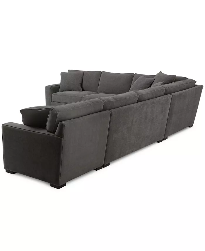 Furniture Radley 5-Pc Fabric Sectional With Apartment Sofa Created For Macy's Furniture