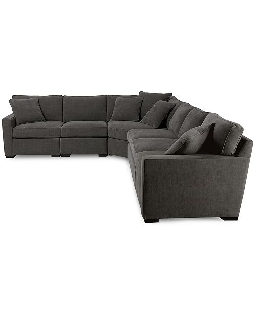 Furniture Radley 5-Pc Fabric Sectional with Apartment Sofa Created for Macy's Furniture