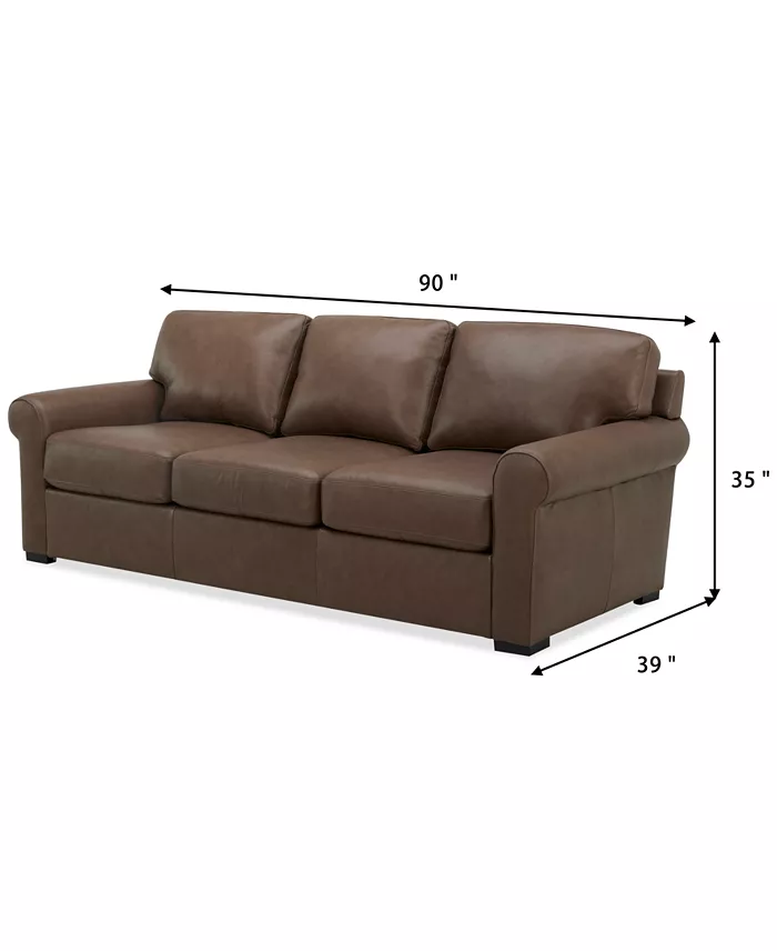 Furniture Radley Roll Arm 86" Leather Sofa Exclusively At Macy's Furniture